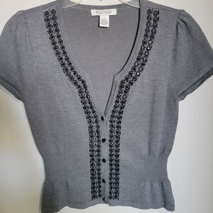 White House Black Market beaded sweater top